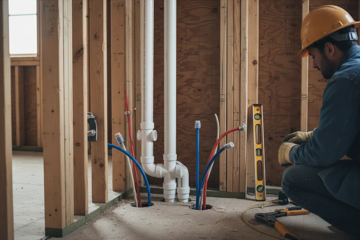 Drain and supply rough-in during Garbage Disposal Repair in Desert Center